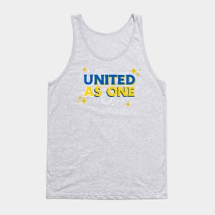 United as One- Blue And Yellow Tank Top